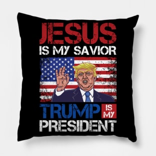 jesus is my savior trump is my president Pillow