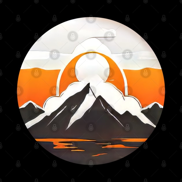 Minimalist Mountain and Sun Logo (997) by WASjourney