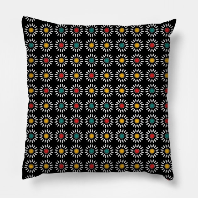 White daisies pattern Pillow by Gaspar Avila