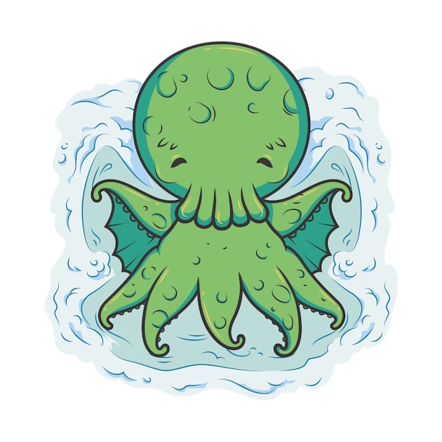 Cute Cthulhu in Snow Shirt by LindenDesigns