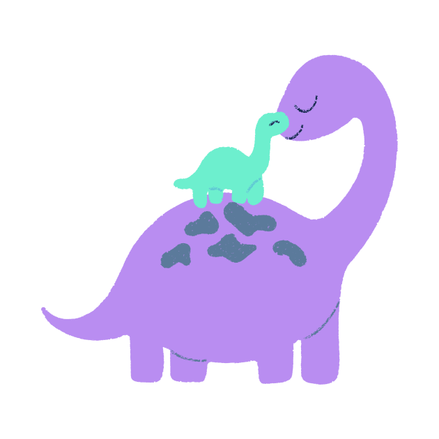 momma and baby Dino by broadwaymae