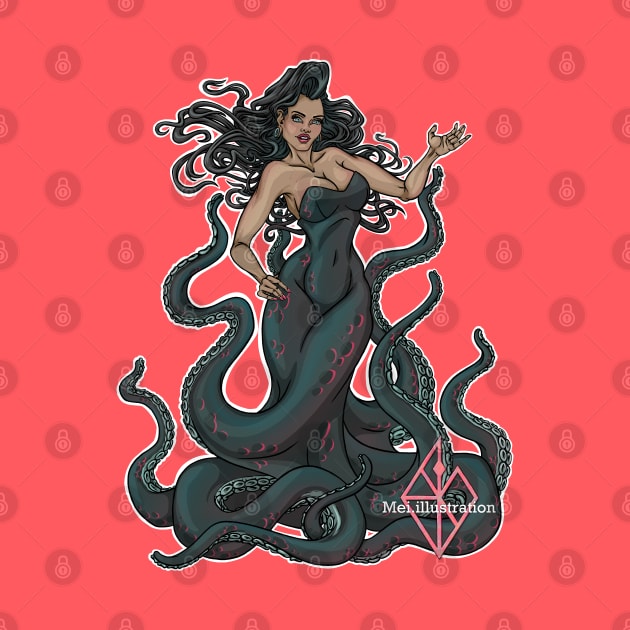 octopus girl by Mei.illustration