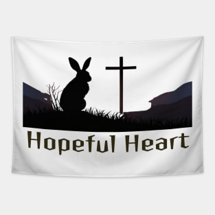Hope ful Heart /Easter Bunny with a Cross /  Easter Gifts Tapestry