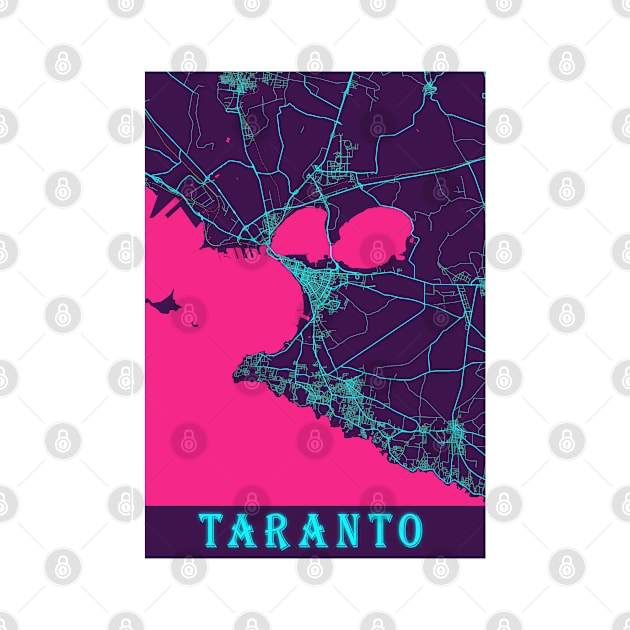 Taranto Neon City Map by tienstencil