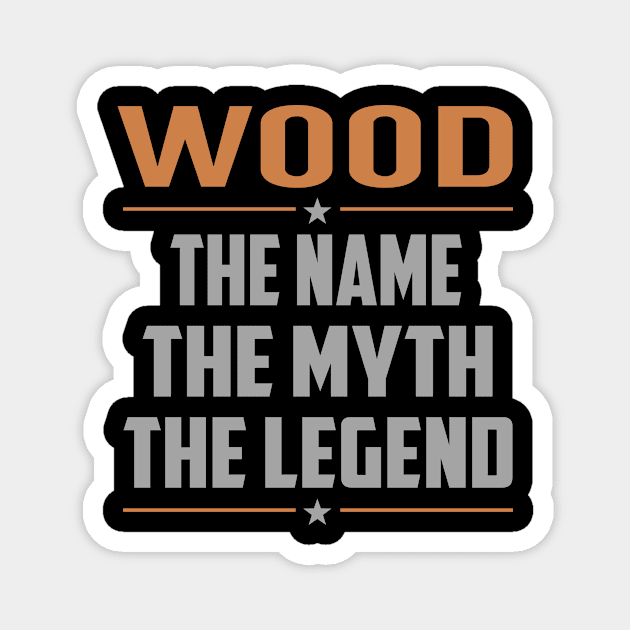 WOOD The Name The Myth The Legend Magnet by Lizeth