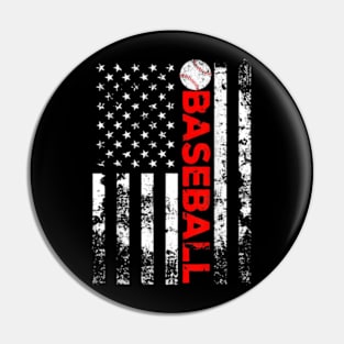 Baseball Lover American Flag Pin