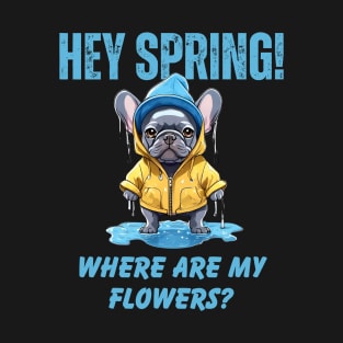 Spring Bulldog in the Rain T-Shirt