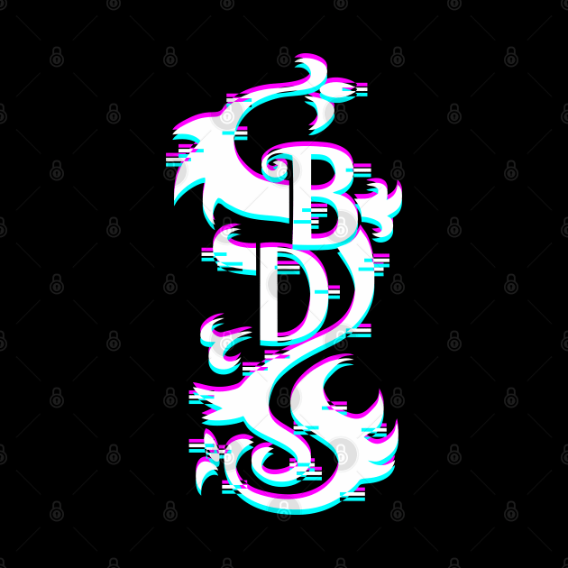 black dragon glitch logo by spoilerinc