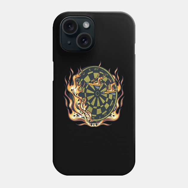 Dartboard In Flames Darts Phone Case by Visual Vibes