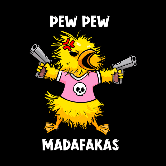 Feathered Firepower: The Quacktastic PEW PEW Duck Design by Holymayo Tee