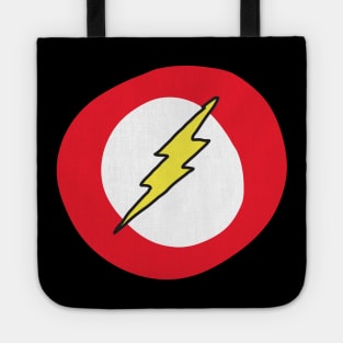 superhero lightning bolt logo Tote