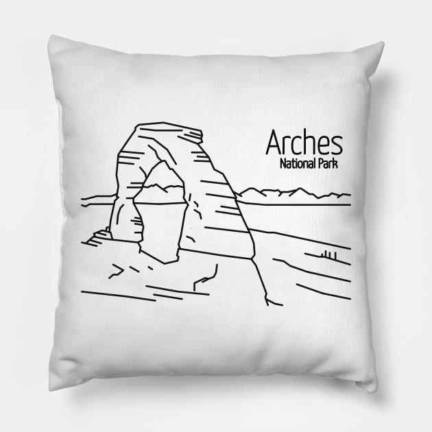 Arches National Park Pillow by FreshSketch