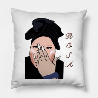 Rosa tiktok face + name drawing Pillow