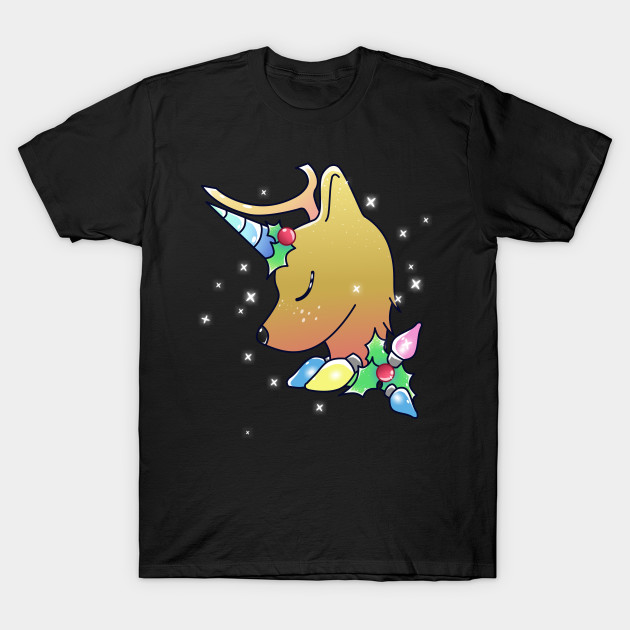 Cute Christmas Unicorn Deer Christmas Deer Cartoon T Shirt