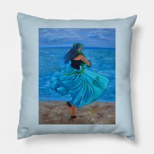 Hula Blues Pillow