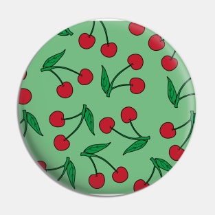 Cherries pattern in green Pin