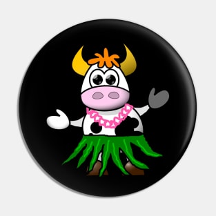 Cute and Funny Hawaiian Dancing Seaweed Cow Pin