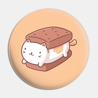 Ice Cream Sandwich Cat Kawaii Pin