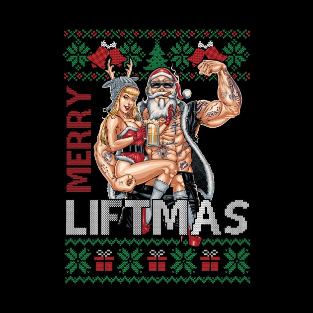 Merry Liftmas Christmas Xmas Fitmas Fitness Santa Holiday Gift For Men Women by SloanCainm9cmi