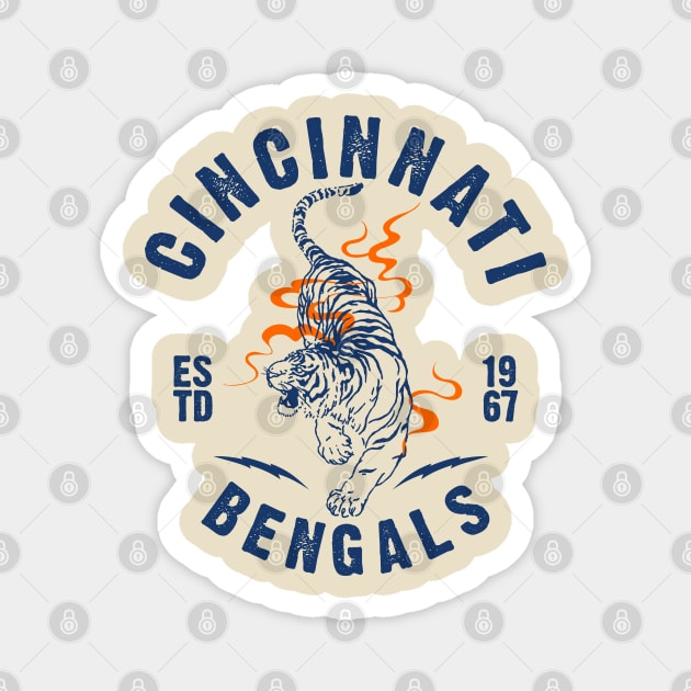 cincinnati bengals vintage Magnet by small alley co