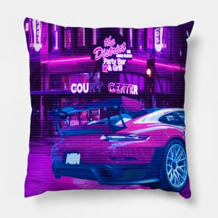 Car City Neon Synthwave Pillow