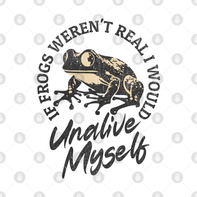Funny Frog Shirt Unalive Myself Meme Retro Aesthetic by GrooveGeekPrints