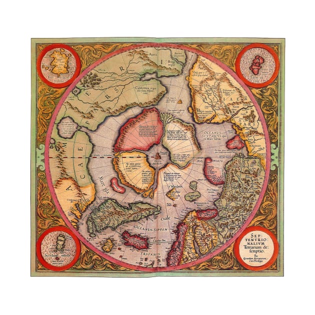 Antique Map of the North Pole Map by Gerardus Mercator by MasterpieceCafe