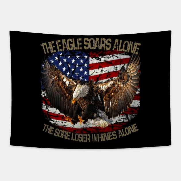 The Eagle soars alone USA Tapestry by Shirtmatic street authentic rebel wear