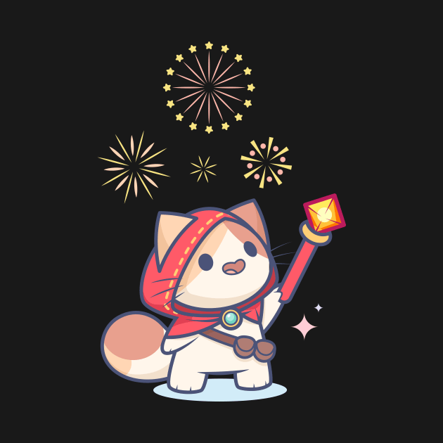 Tiny Fire Mage Kitty by Everything A Cat