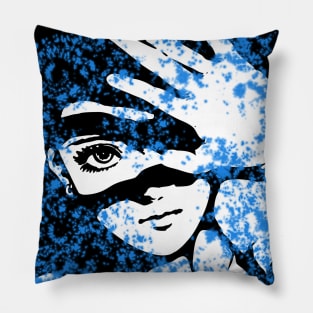 Punk Fashion Style Light Blue Glowing Girl Pillow