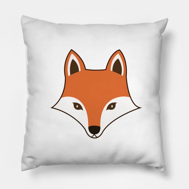 Scandinavian Style Fox Face Pillow by NataliePaskell