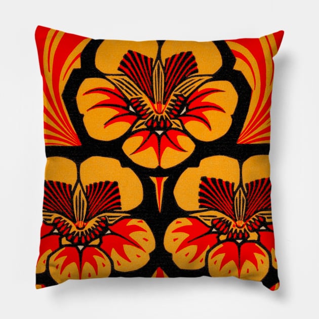 East Indian Cherry Flower Illustration Julie de Graag Pillow by terrybain