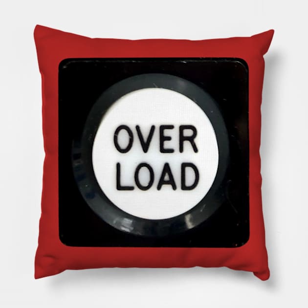 Too Much, Alert Overload Pillow by badlydrawnbabe