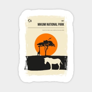 Mikumi Tanzania National Park vintage minimal travel poster Magnet