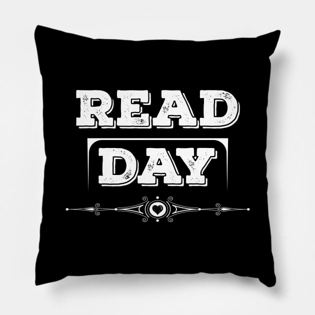 National Read Across America Day White Pillow by VecTikSam