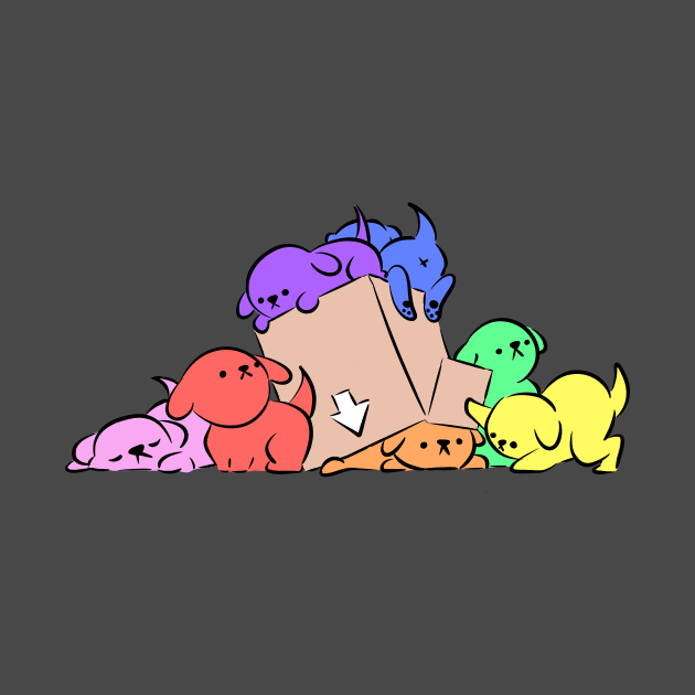 Rainbow Pups by Jossly_Draws