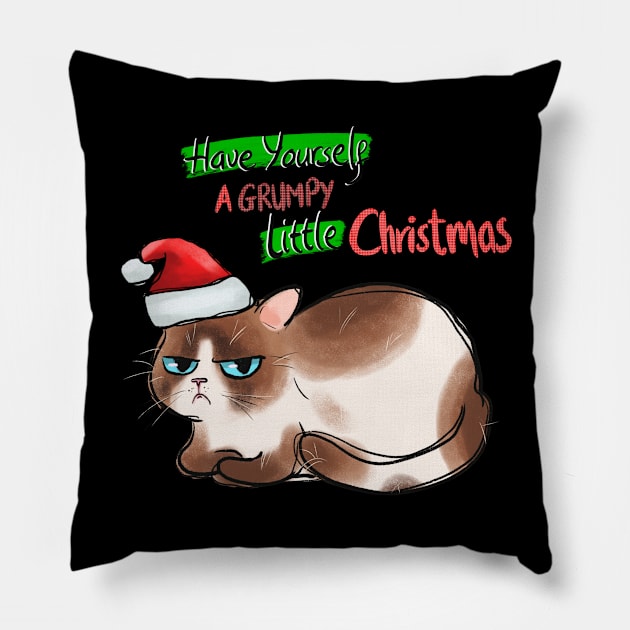 Have Yourself a Grumpy Little Christmas Pillow by Pop Cult Store