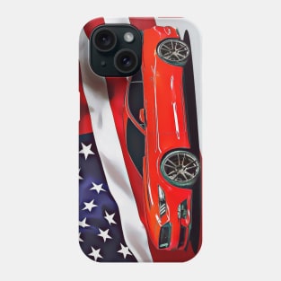 Ford Mustang and The American Flag Phone Case