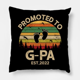 Promoted To G-pa Est 2022 Pregnancy Announcement Vintage Pillow