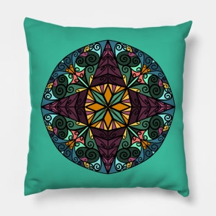 Geometric mandala design with swirls and twirls Pillow