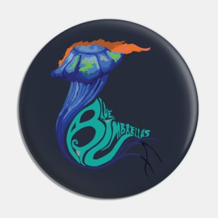 Blue Umbrellas Pin