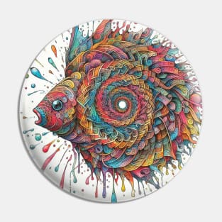 Psychedelic looking abstract illustration of fish Pin