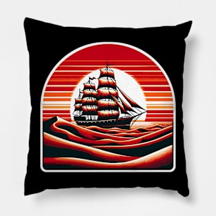 Ship in the Red Desert Pillow