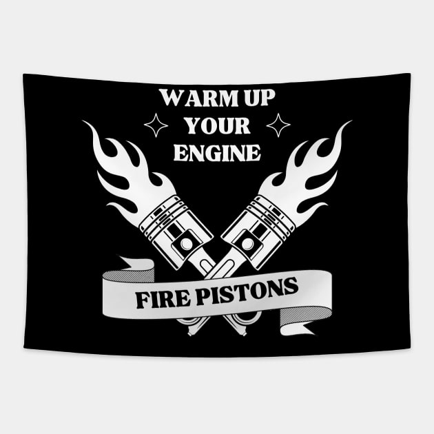 Black White Simple Motorcycle Club Quote Tapestry by StanleysDesigns