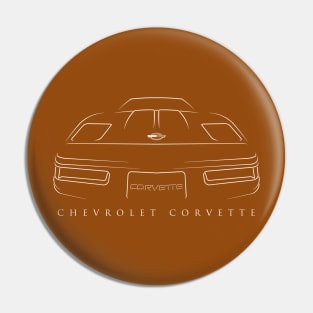 Chevrolet Corvette C4 - front Stencil, white Pin