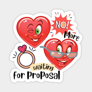 Funny cartoon hearts - marriage proposal Magnet