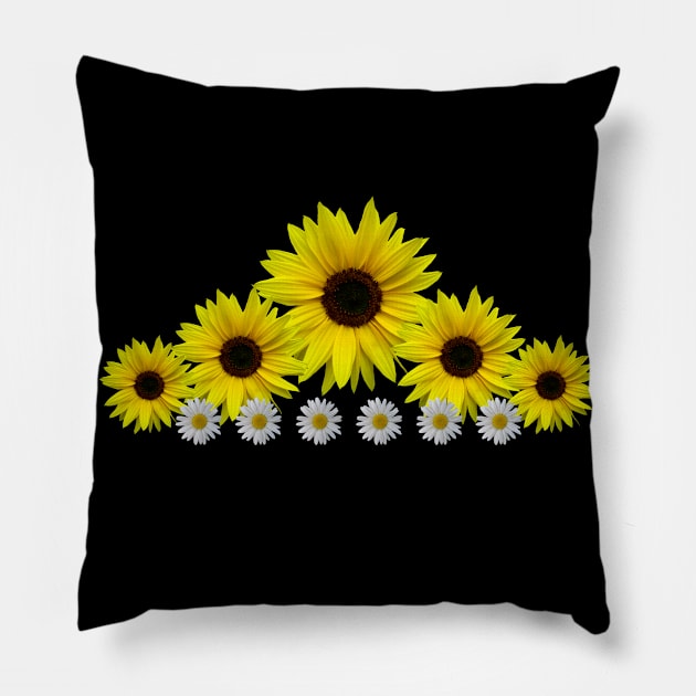 Sunflowers, daisies, flowers, floral, blossoms Pillow by rh_naturestyles