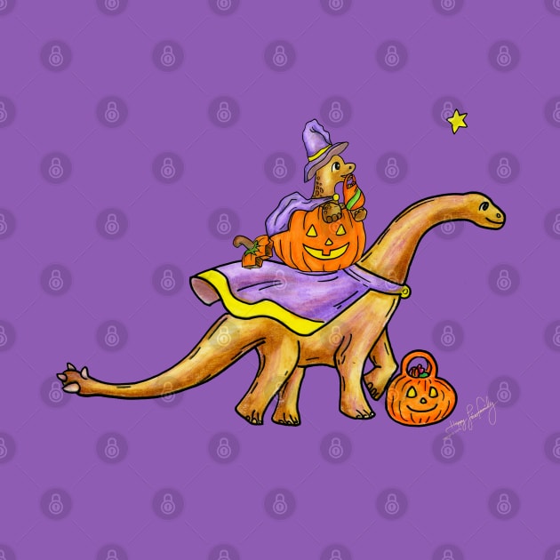 Halloween Dino Baby and Parent by Happy Lines Family