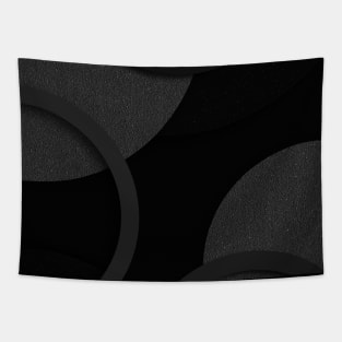 Black abstract shaped circles design Tapestry