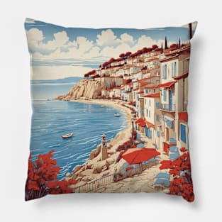 La Seyne Sur Mer France Vintage Travel Poster Tourism Pillow